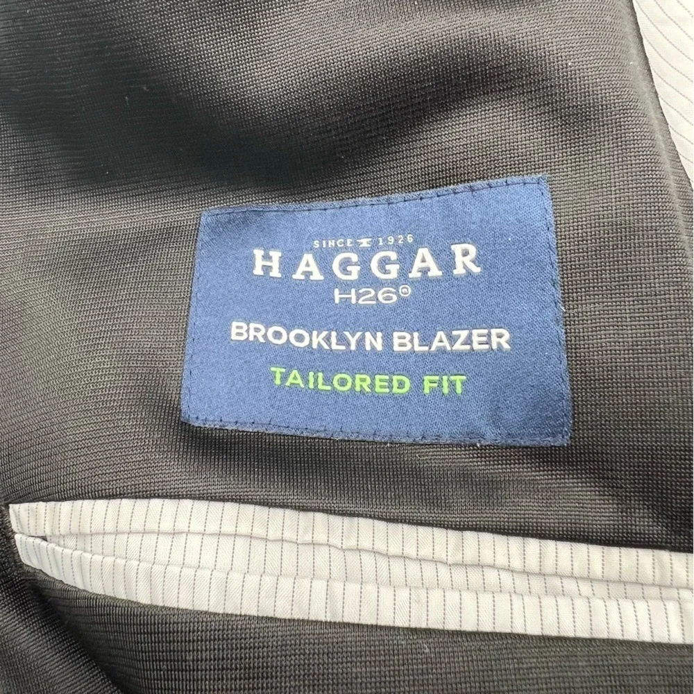 Haggar‎ H26 Brooklyn Blazer Mens Charcoal Grey Tailored Fit Hooded Sport Coat